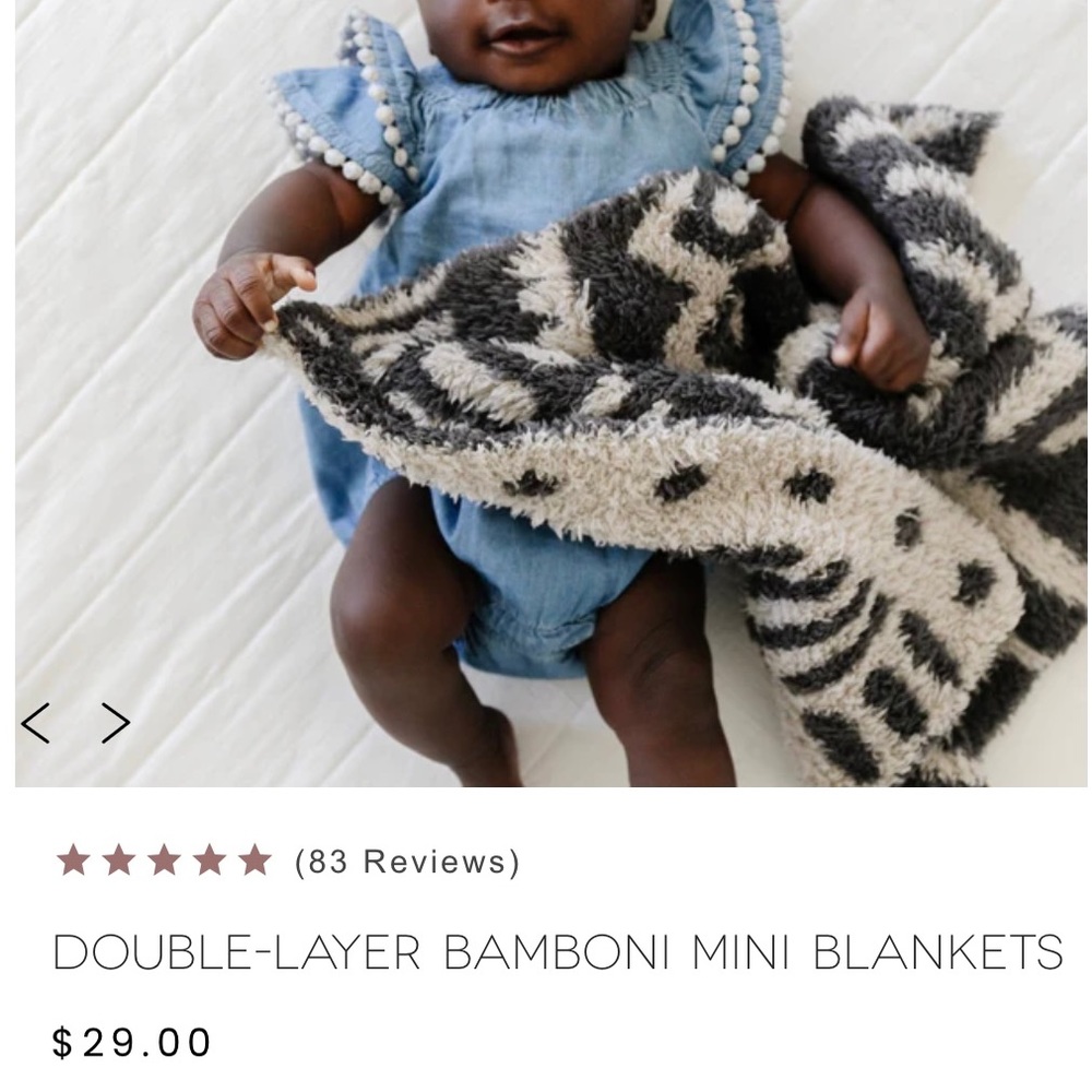 NWOT Saranoni mini Bamboni blanket